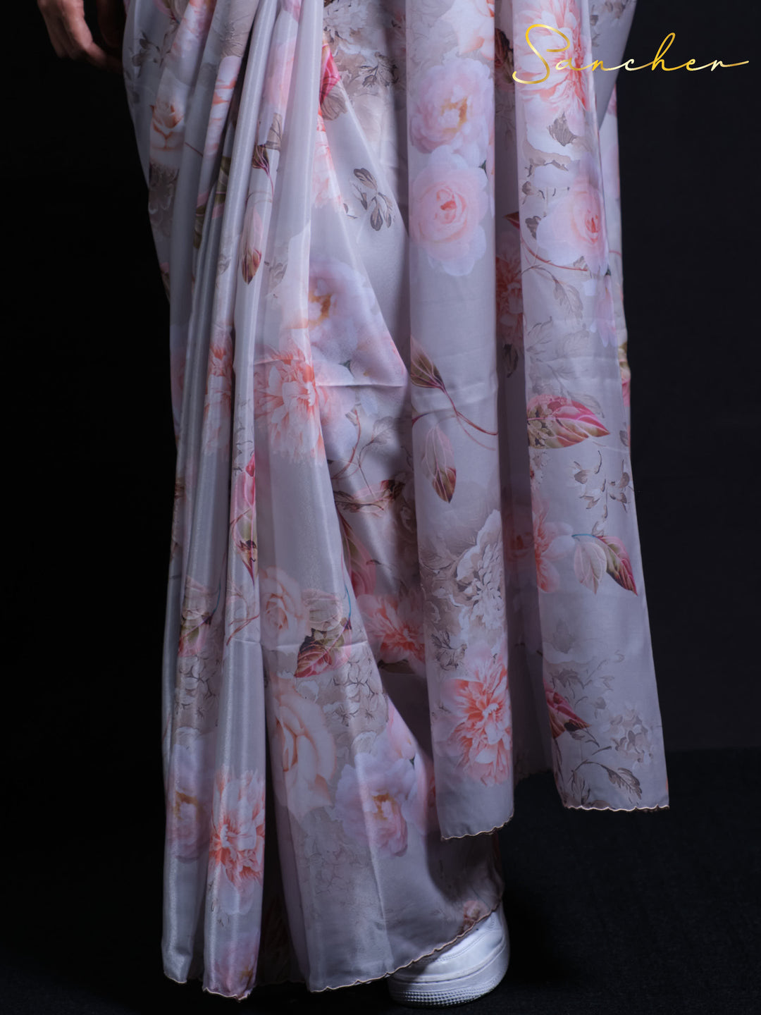 Orchid Dream Satin Silk Saree