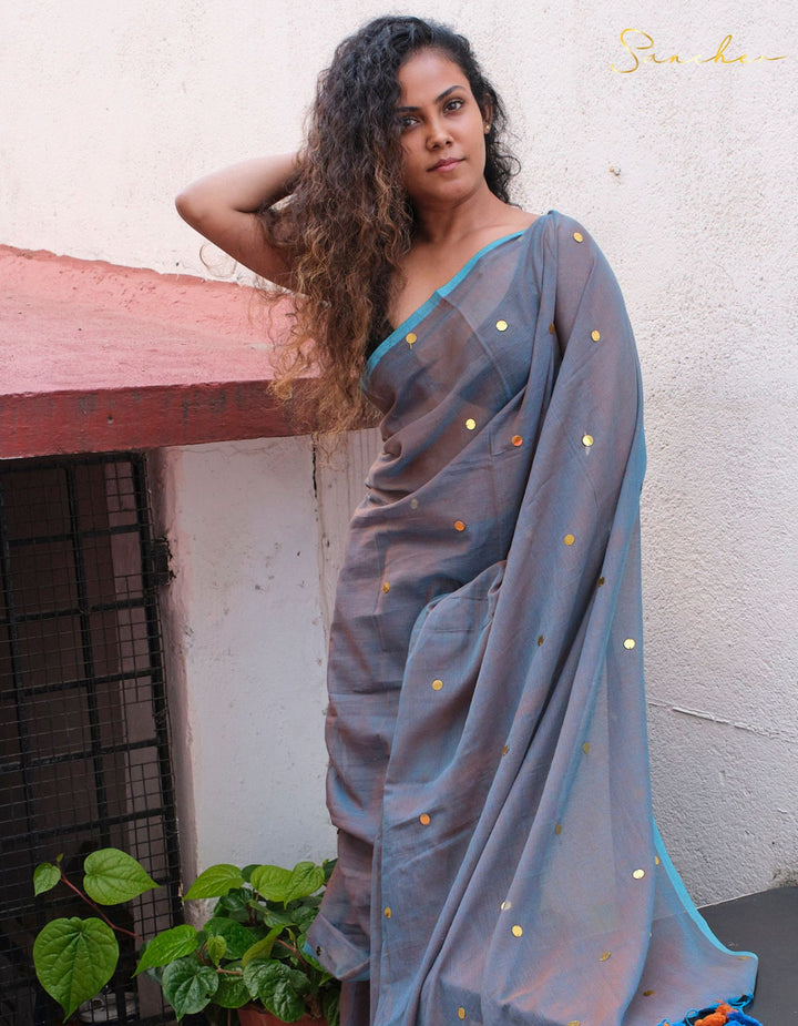 Peacock Blue Saree