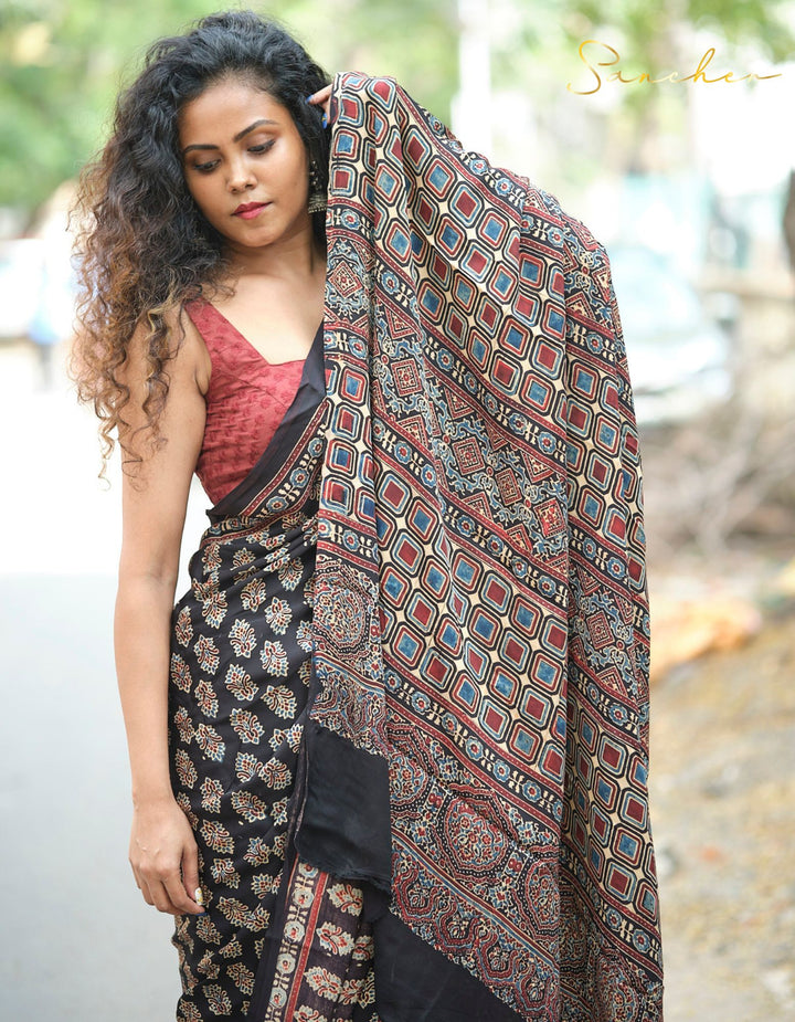 Black Color-Silk Saree