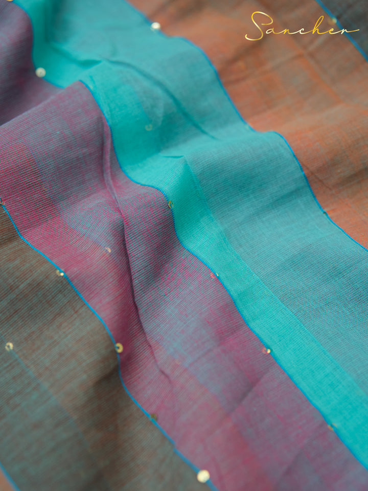 Dark Pastel Mulmul Cotton Saree