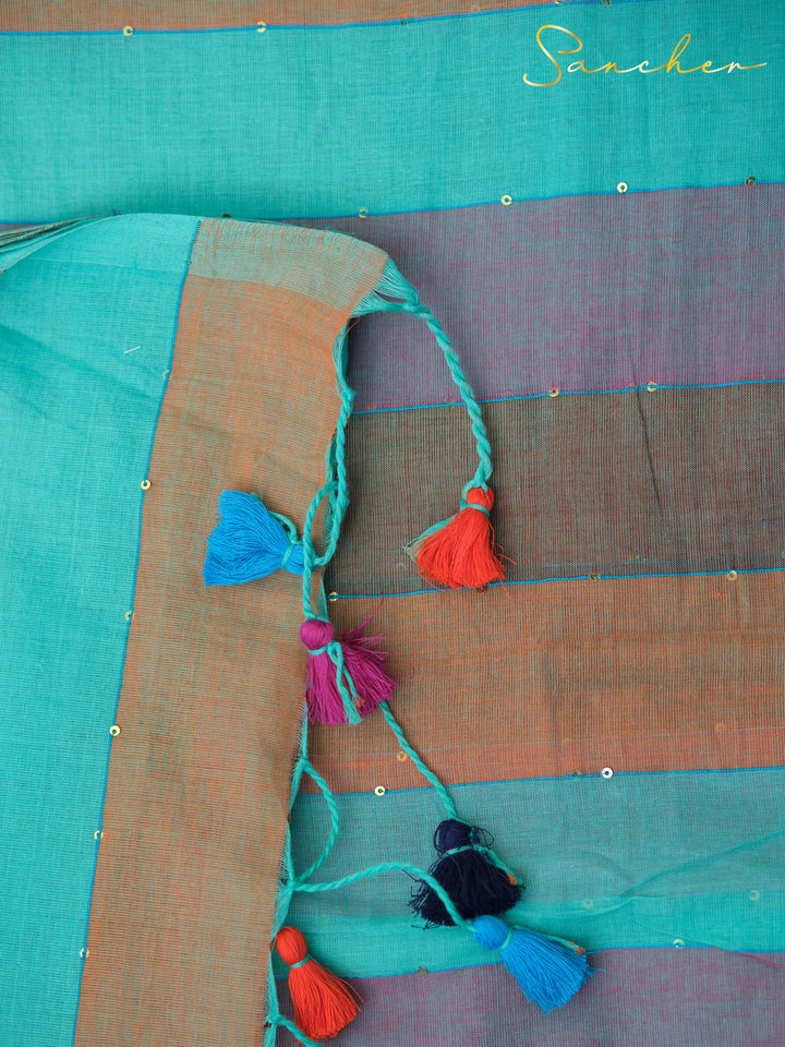 Dark Pastel Mulmul Cotton Saree