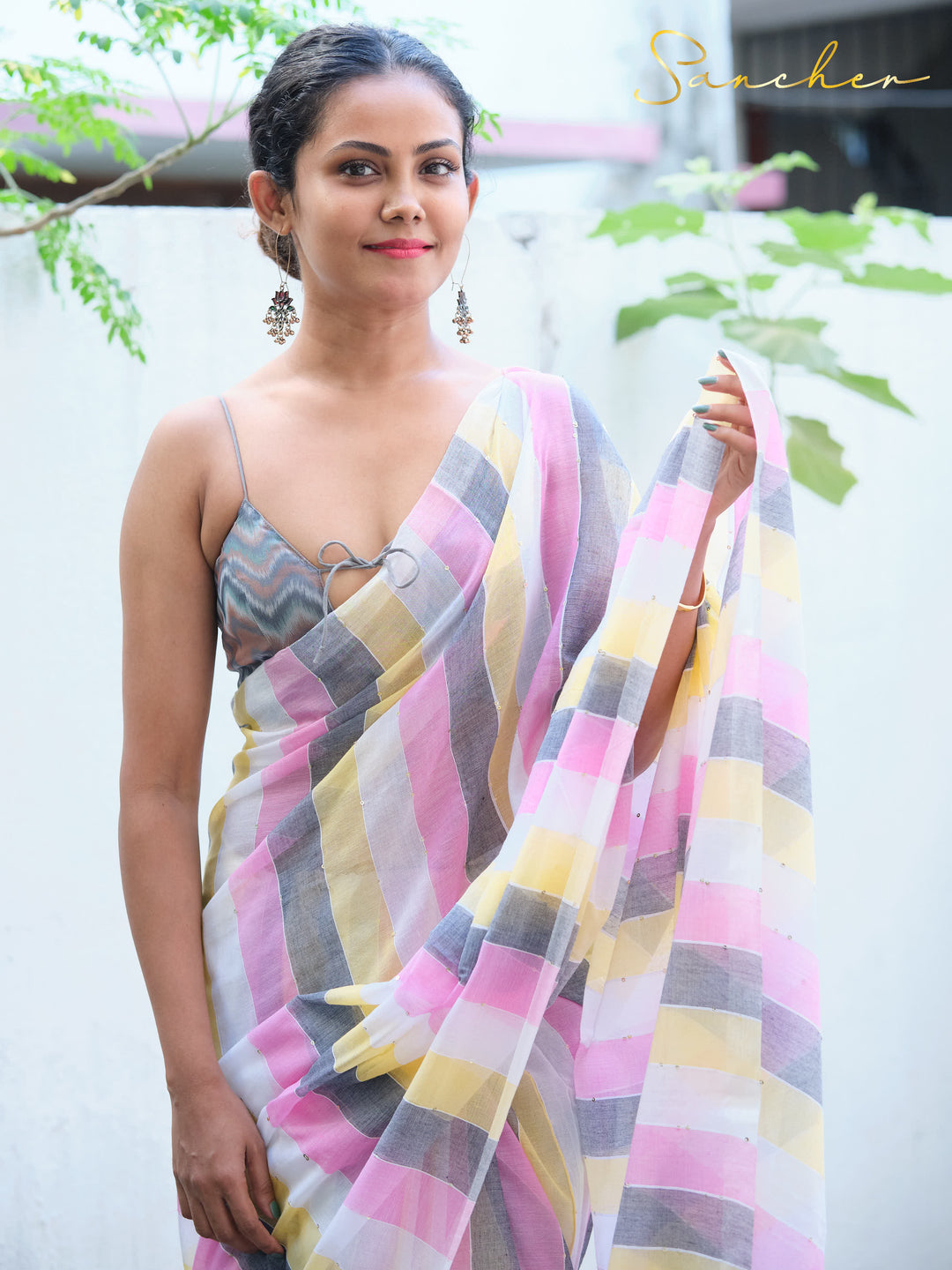 Icecream Multi Color Mulmul Cotton Saree