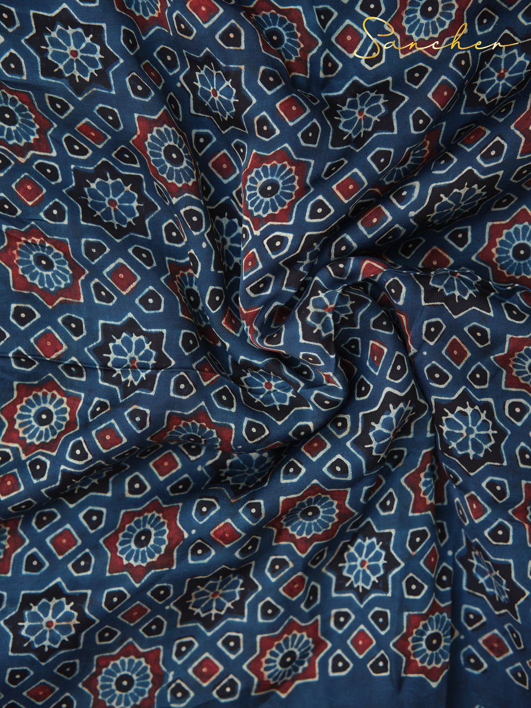 Celestial Charm Ajark Modal Silk Saree