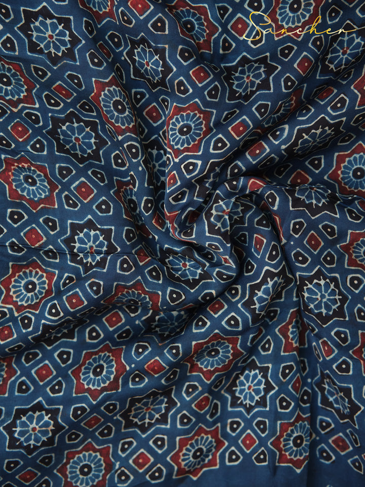 Celestial Charm Ajark Modal Silk Saree