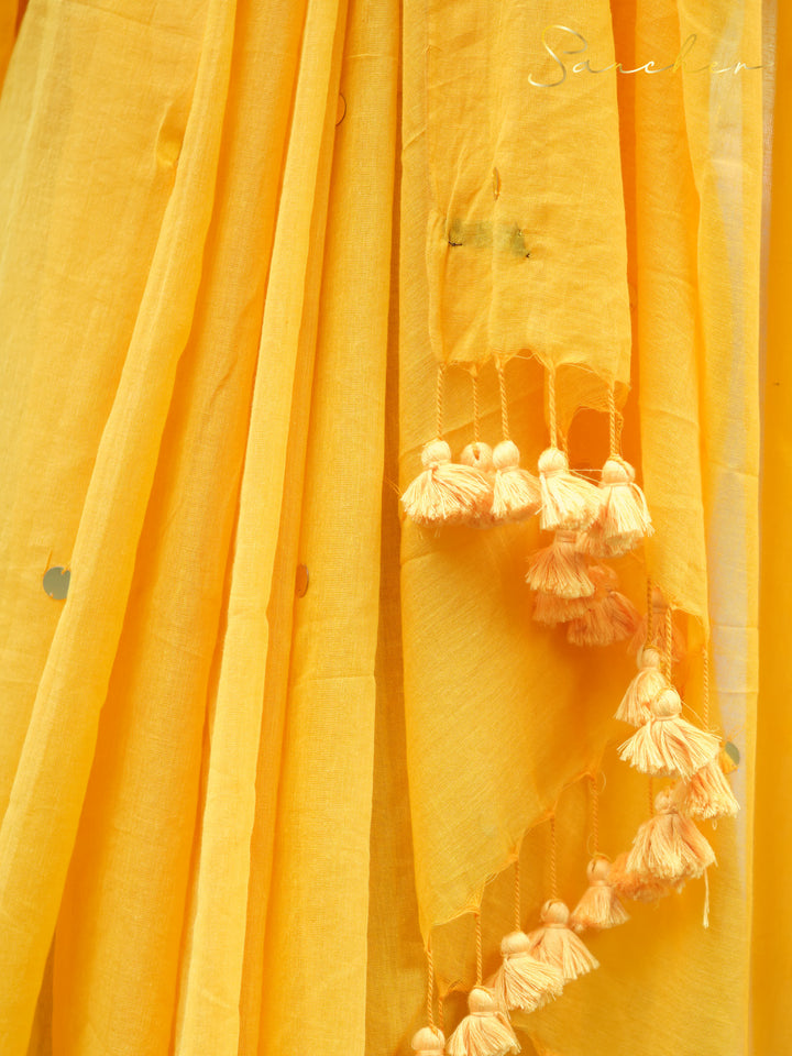 Golden Hues Mulmul Cotton Saree