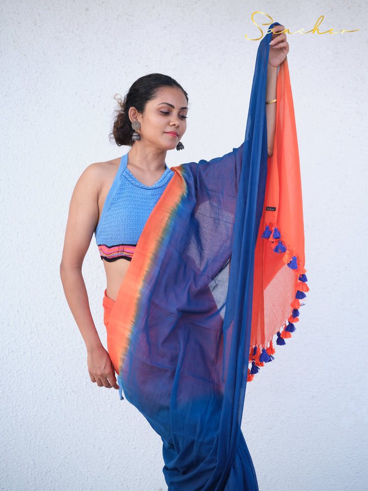 Bubbly Mulmul Cotton Saree