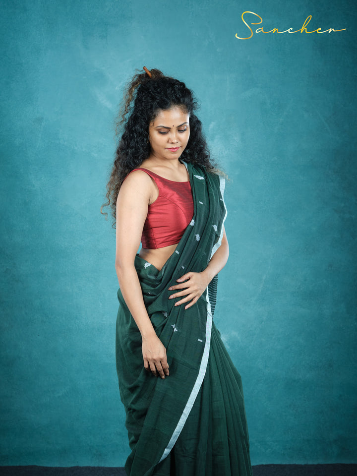 Jet Gem Jamdhani Mulmul Cotton Saree