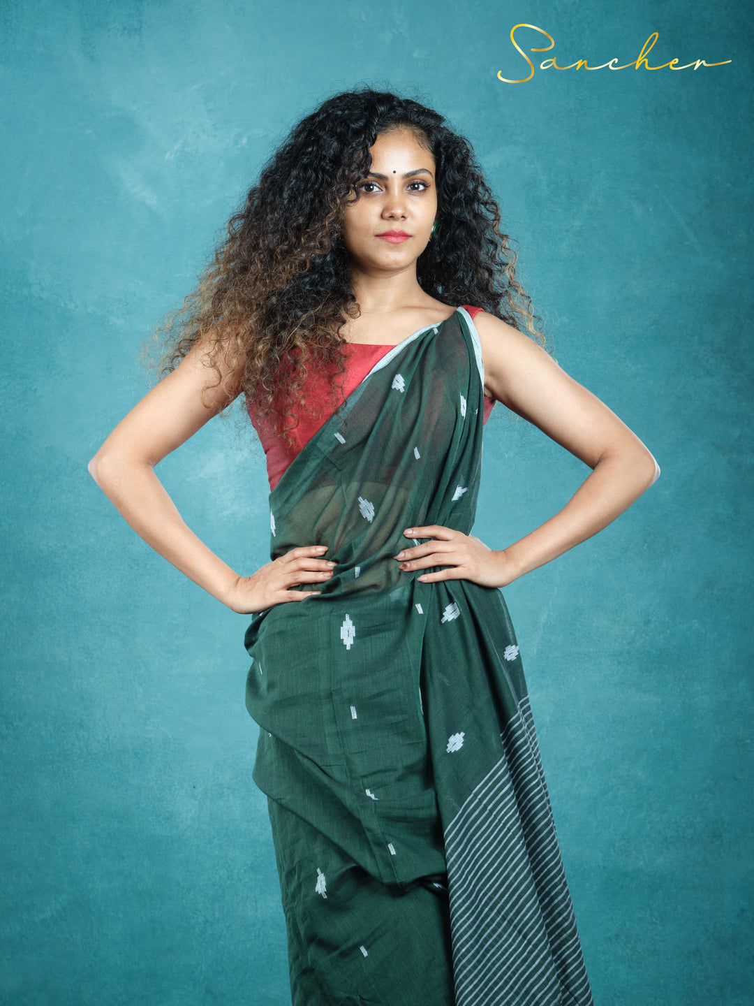 Jet Gem Jamdhani Mulmul Cotton Saree