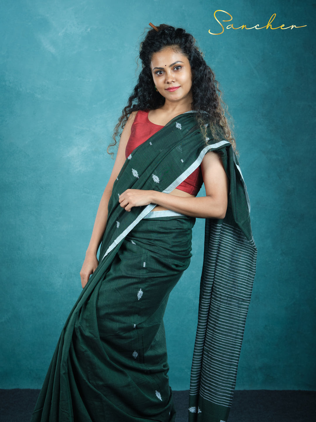 Jet Gem Jamdhani Mulmul Cotton Saree