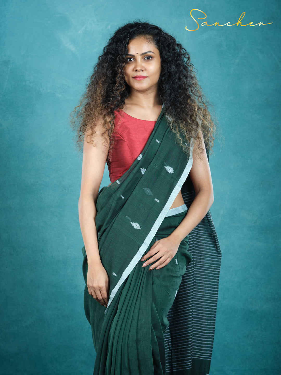 Jet Gem Jamdhani Mulmul Cotton Saree