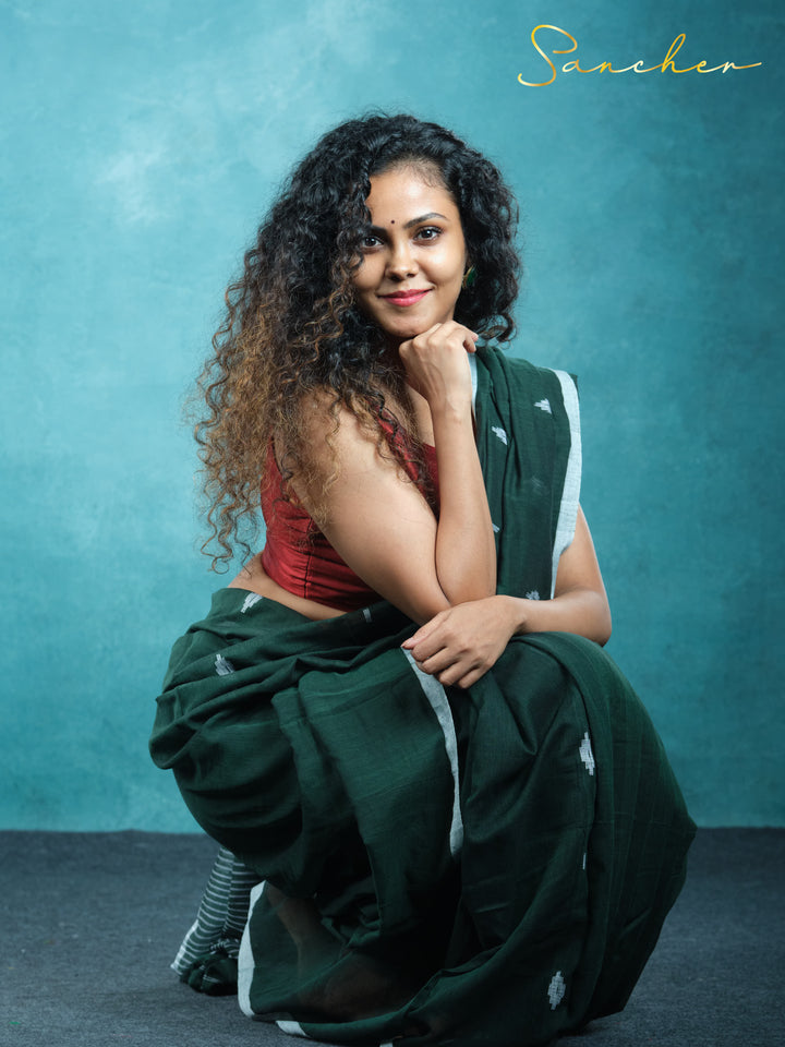 Jet Gem Jamdhani Mulmul Cotton Saree