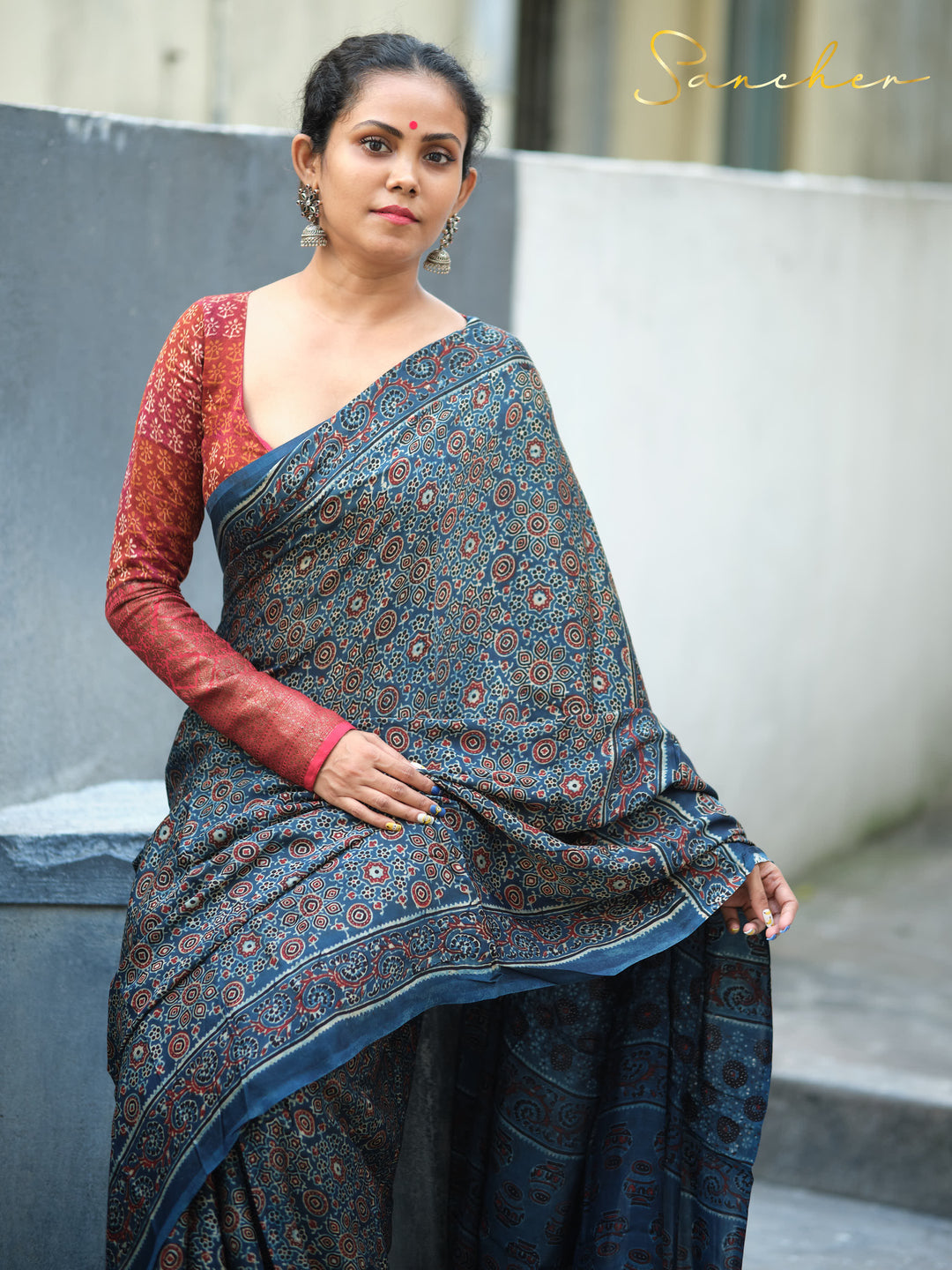 Ajarkh Modal Silk Saree