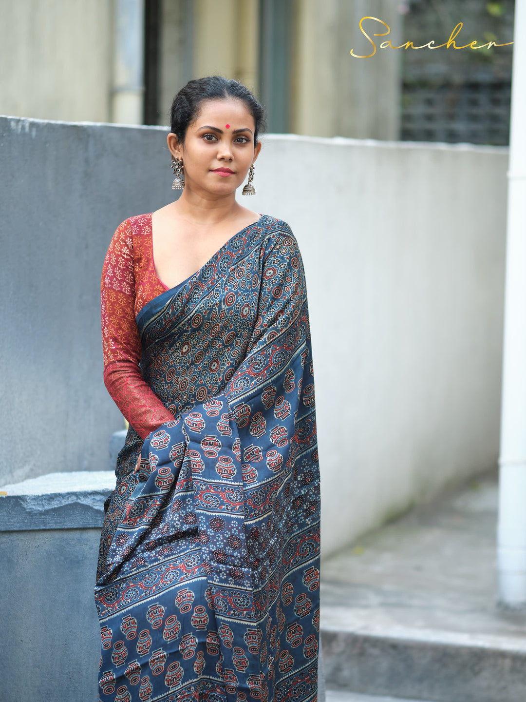 Ajarkh Modal Silk Saree