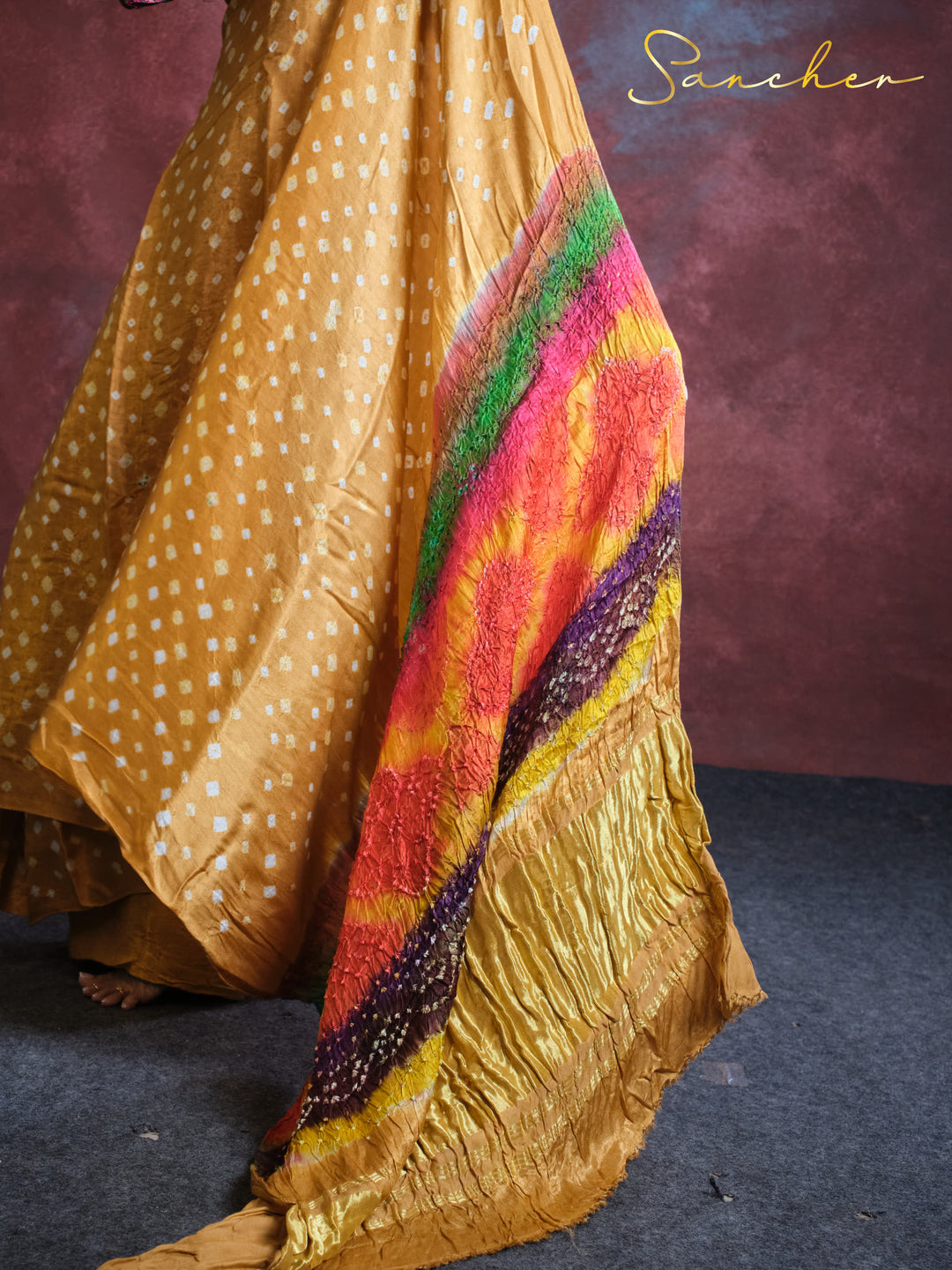 golden silk saree