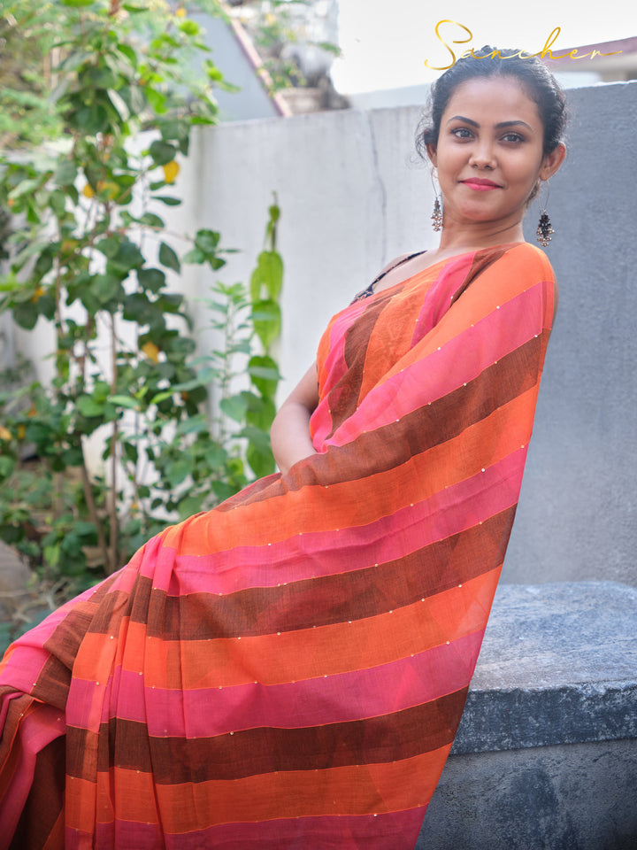 Bricky-Brown Saree