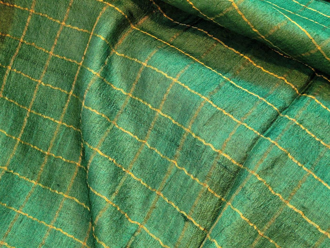 Forest Green Tussar Silk Saree