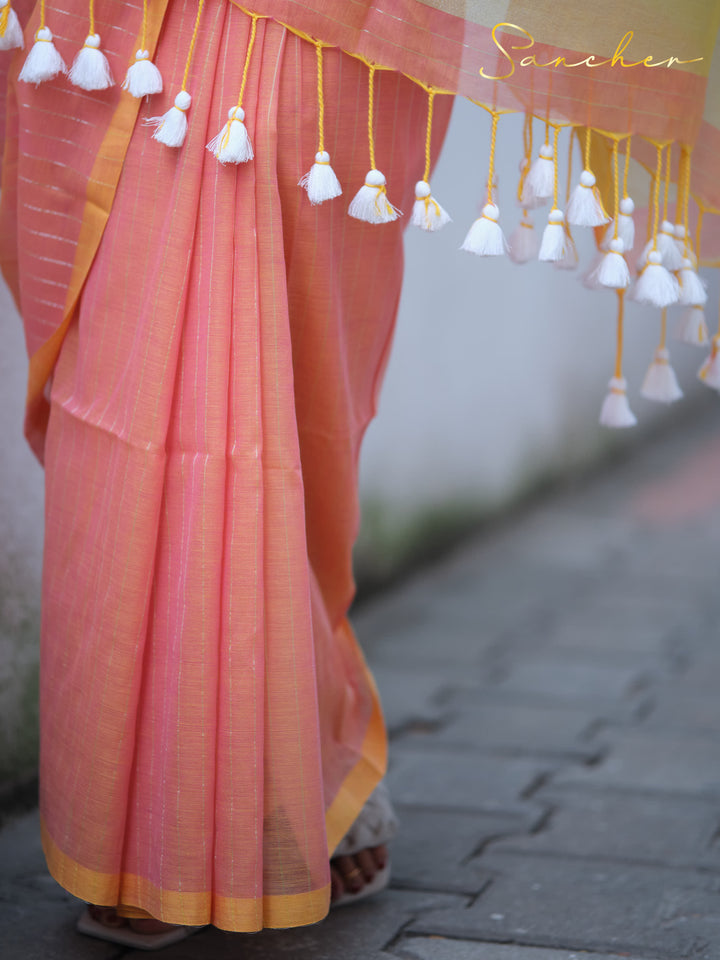 Peach Color Saree