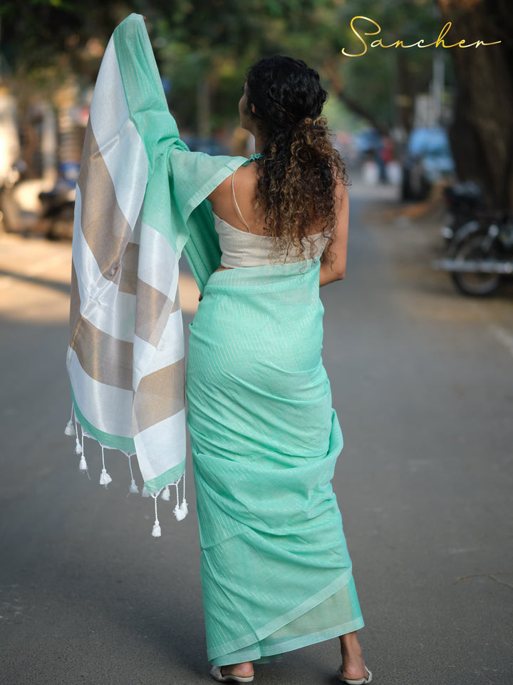 Pista Green Color Saree