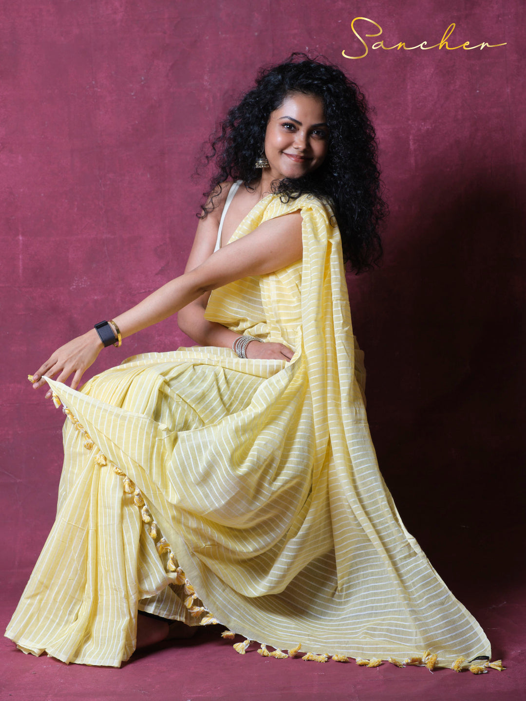 Poetry in parallel Mulmul Cotton Saree