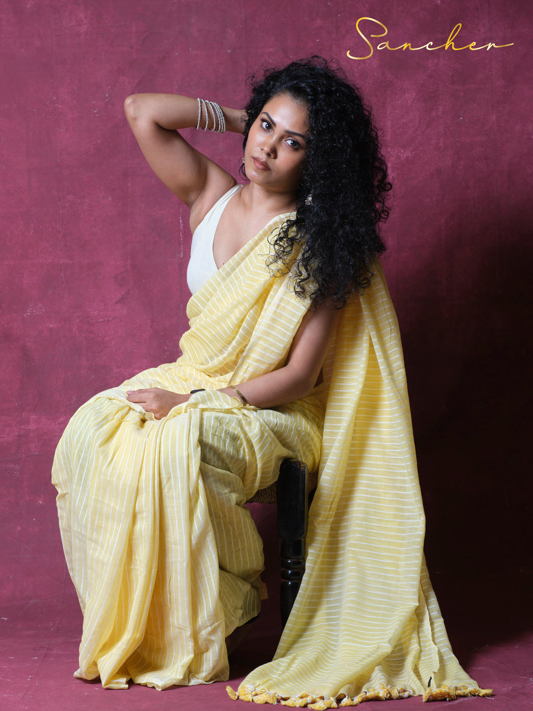 Poetry in parallel Mulmul Cotton Saree