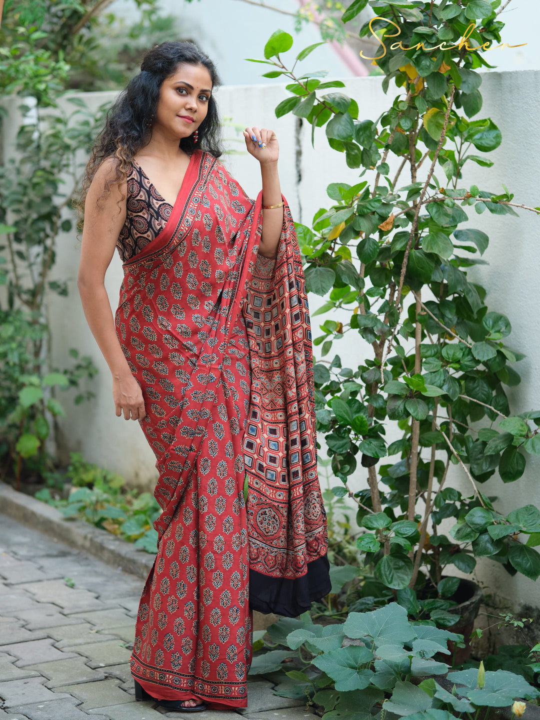 Ajarkh Modal Silk Saree