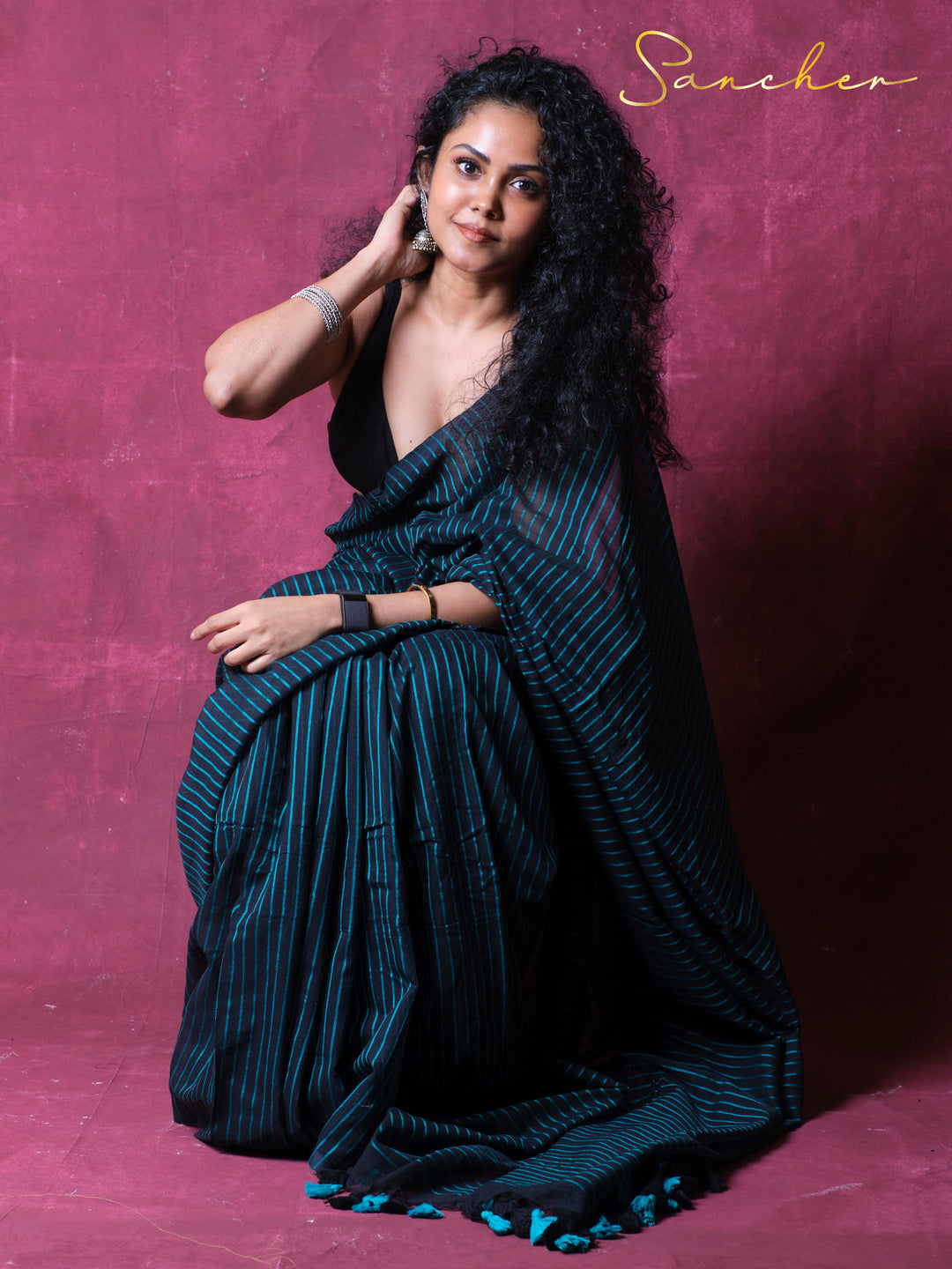 Rythm & Threads Mulmul Cotton Saree