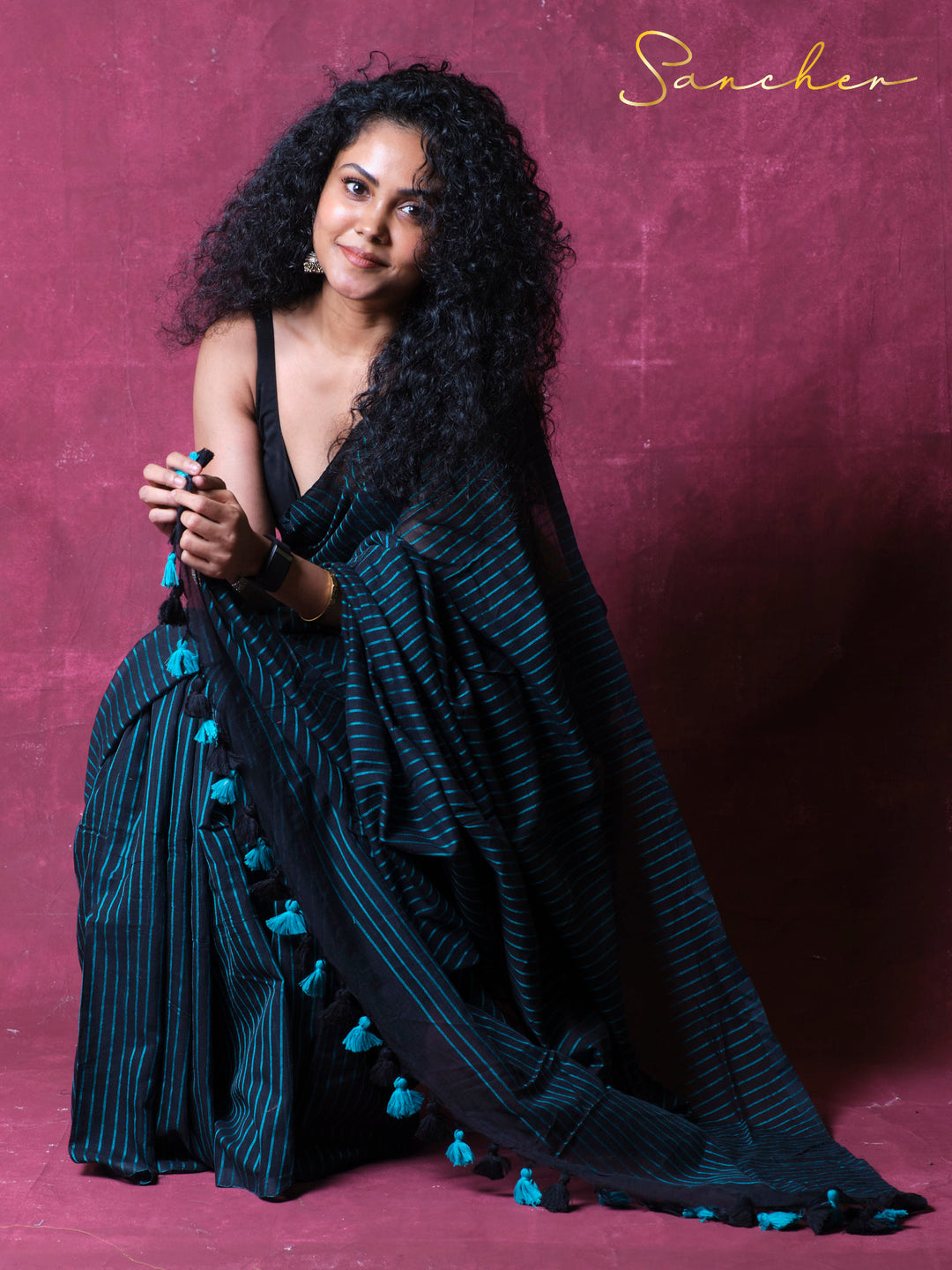 Rythm & Threads Mulmul Cotton Saree