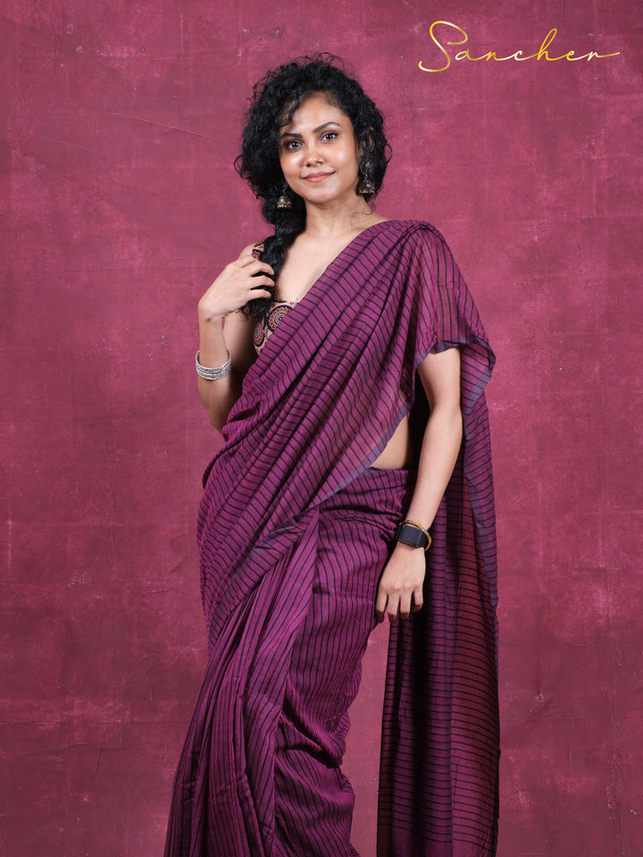 Timeless stroke Mulmul Cotton Saree