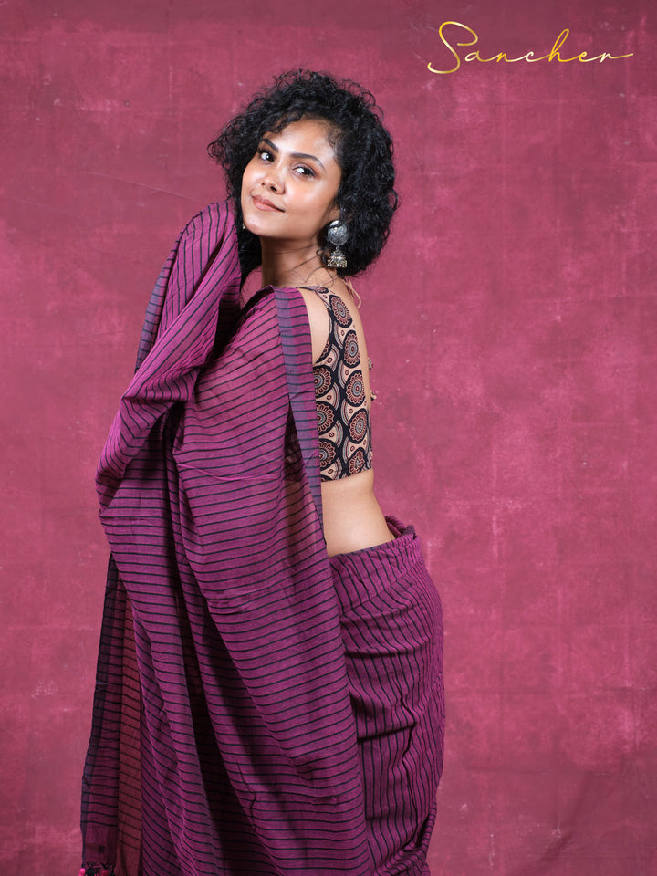 Timeless stroke Mulmul Cotton Saree