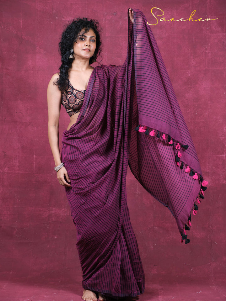 Timeless stroke Mulmul Cotton Saree