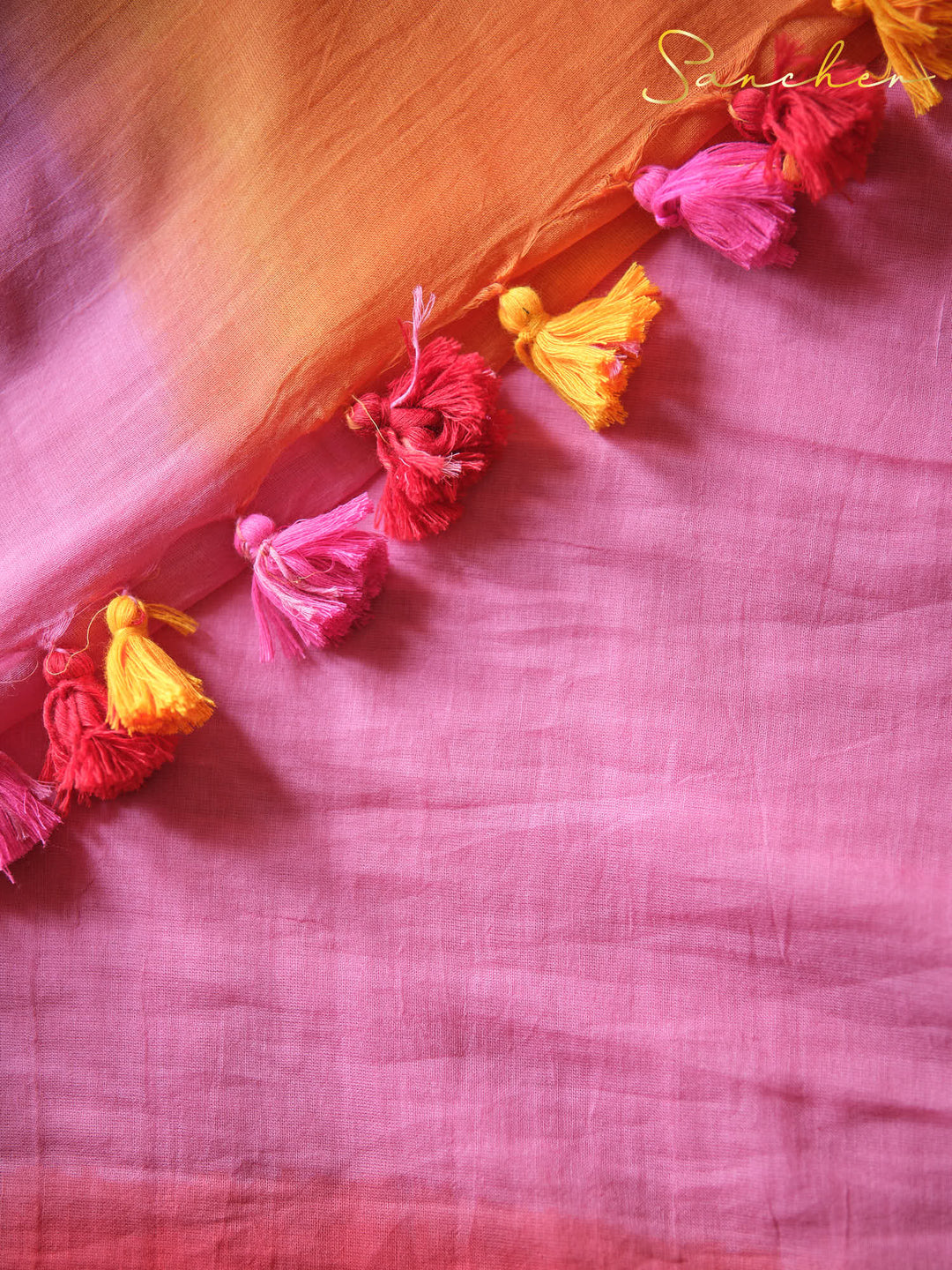 Green Fade and Rose Pink Saree