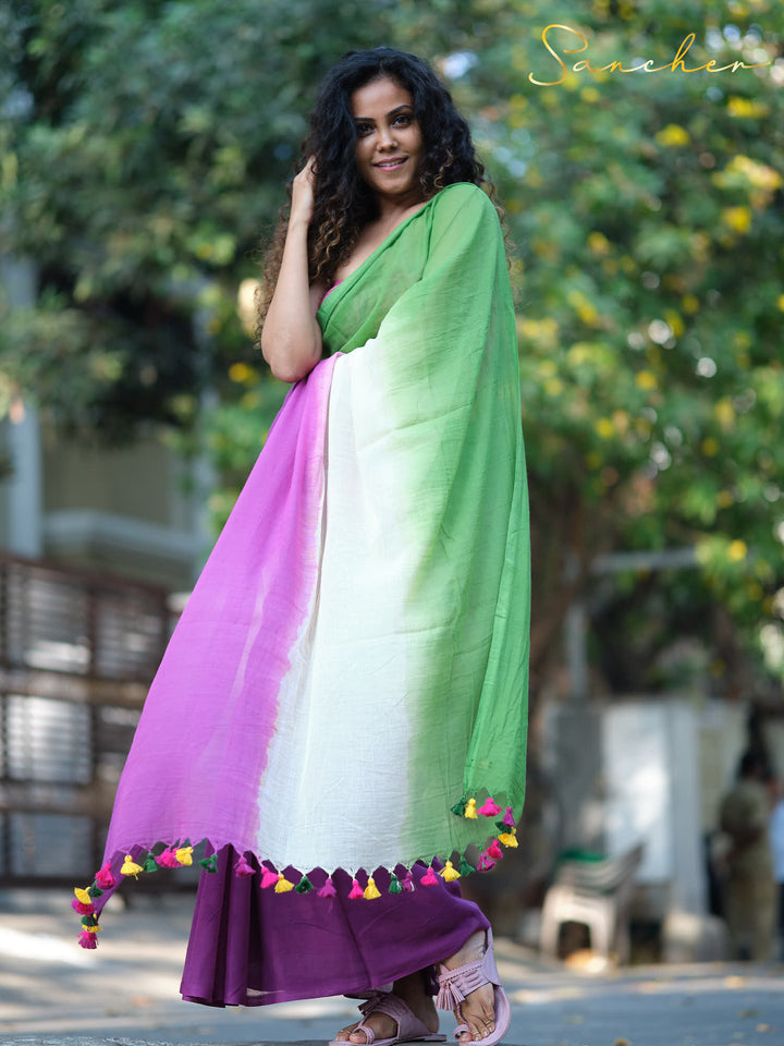 Rosy Mulmul Cotton Saree