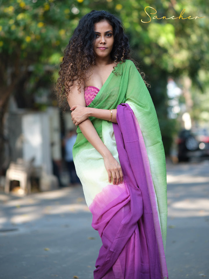 Rosy Mulmul Cotton Saree