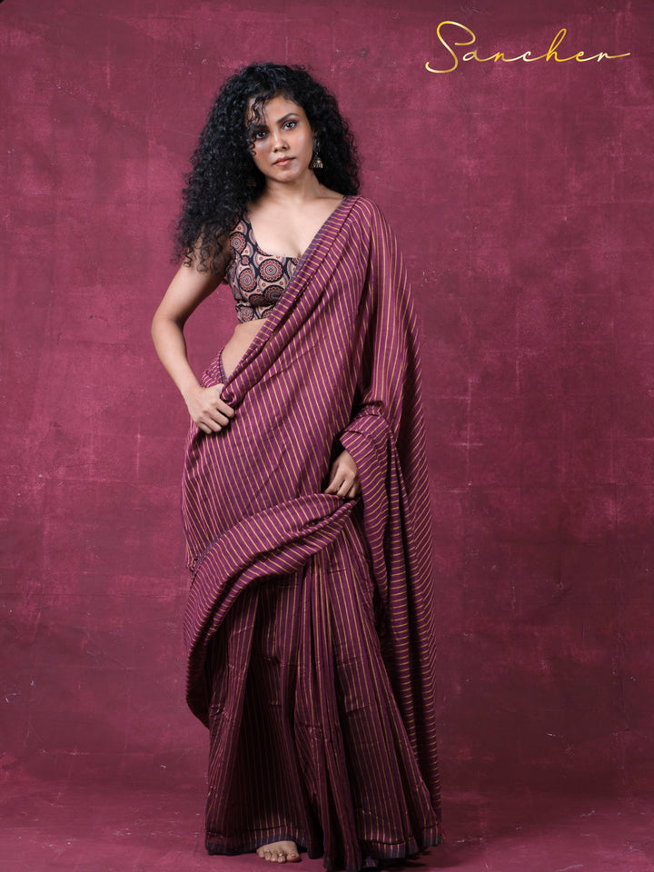 The stripe saga Mulmul Cotton Saree