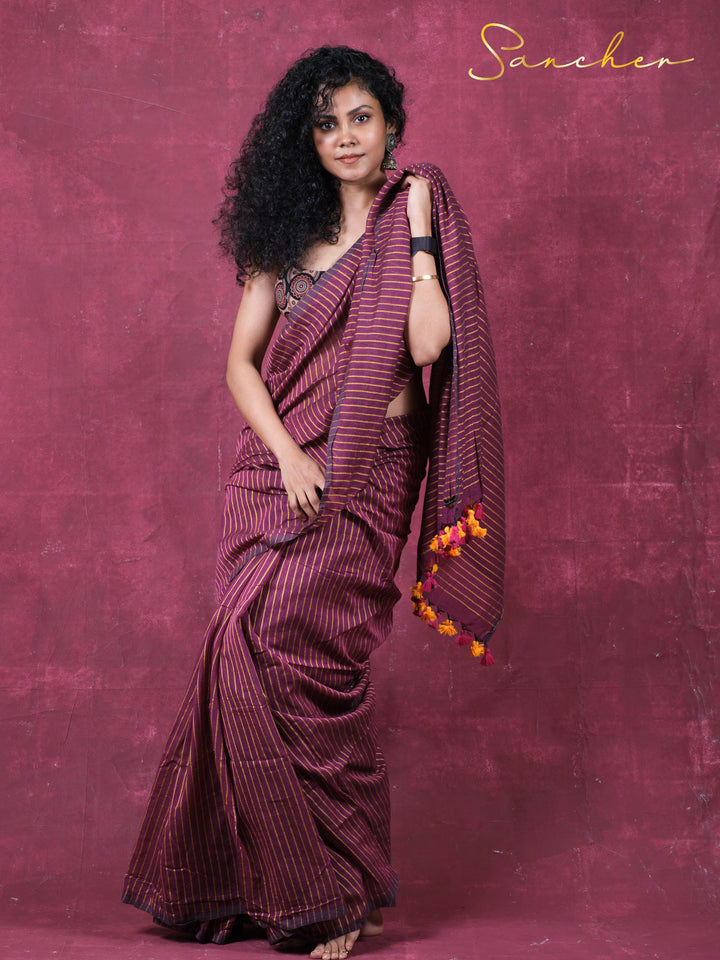 The stripe saga Mulmul Cotton Saree