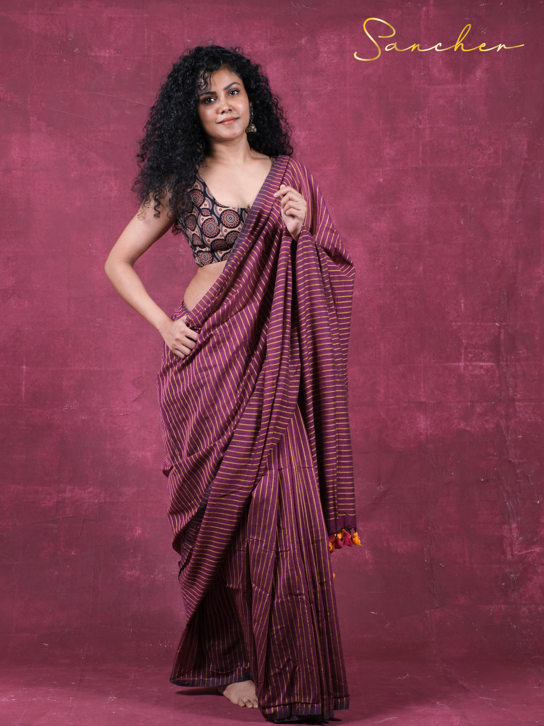 The stripe saga Mulmul Cotton Saree