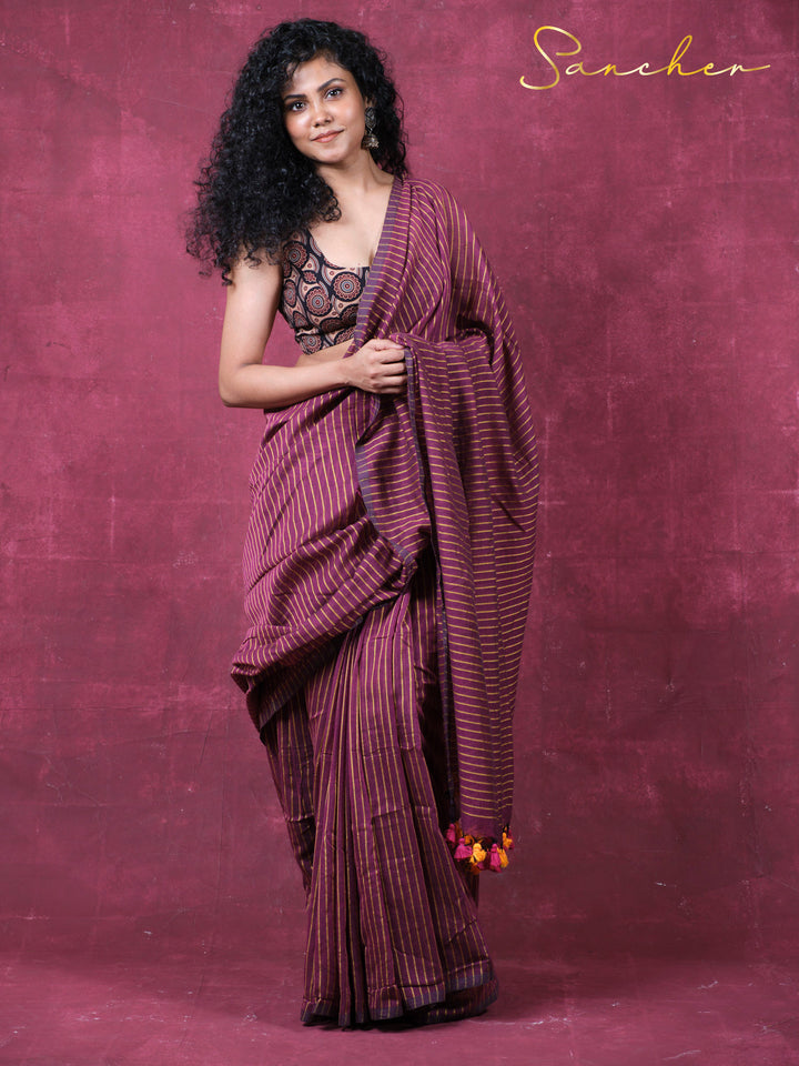 The stripe saga Mulmul Cotton Saree