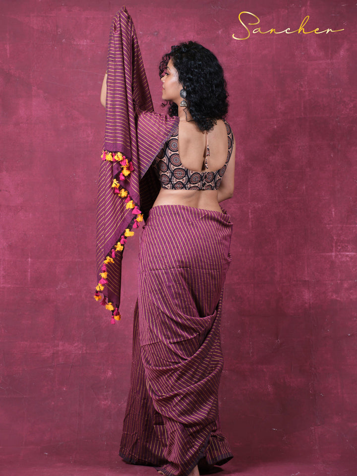The stripe saga Mulmul Cotton Saree